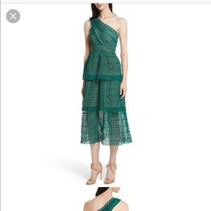 Self Portrait Lace Giupure One Shoulder Dress -  6